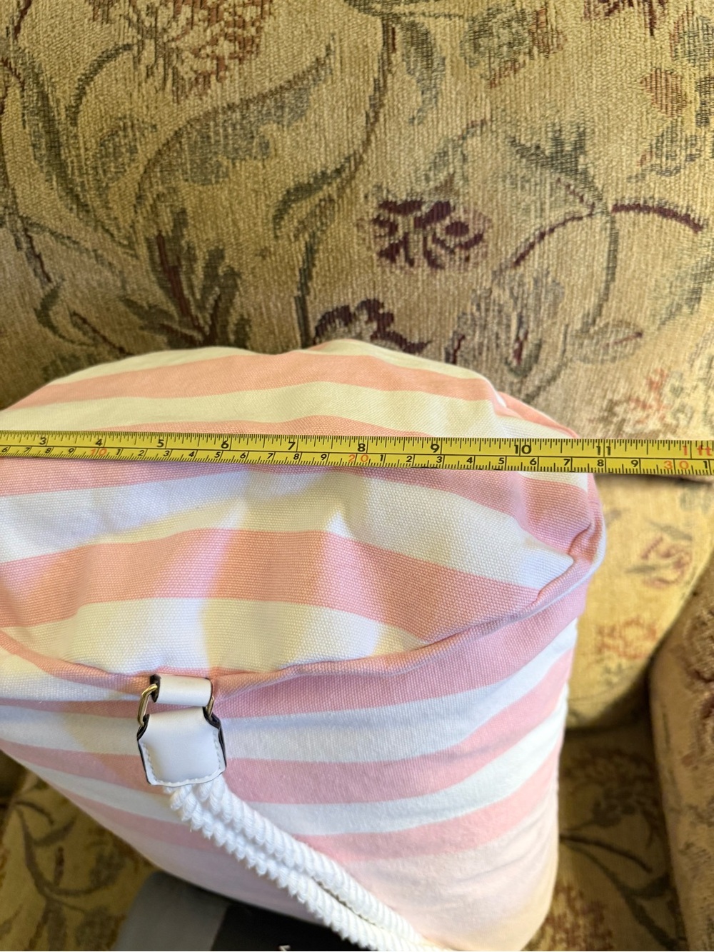 Victoria’s Secret Pink and White Striped Canvas Drawstring Backpack - Picture 5 of 8